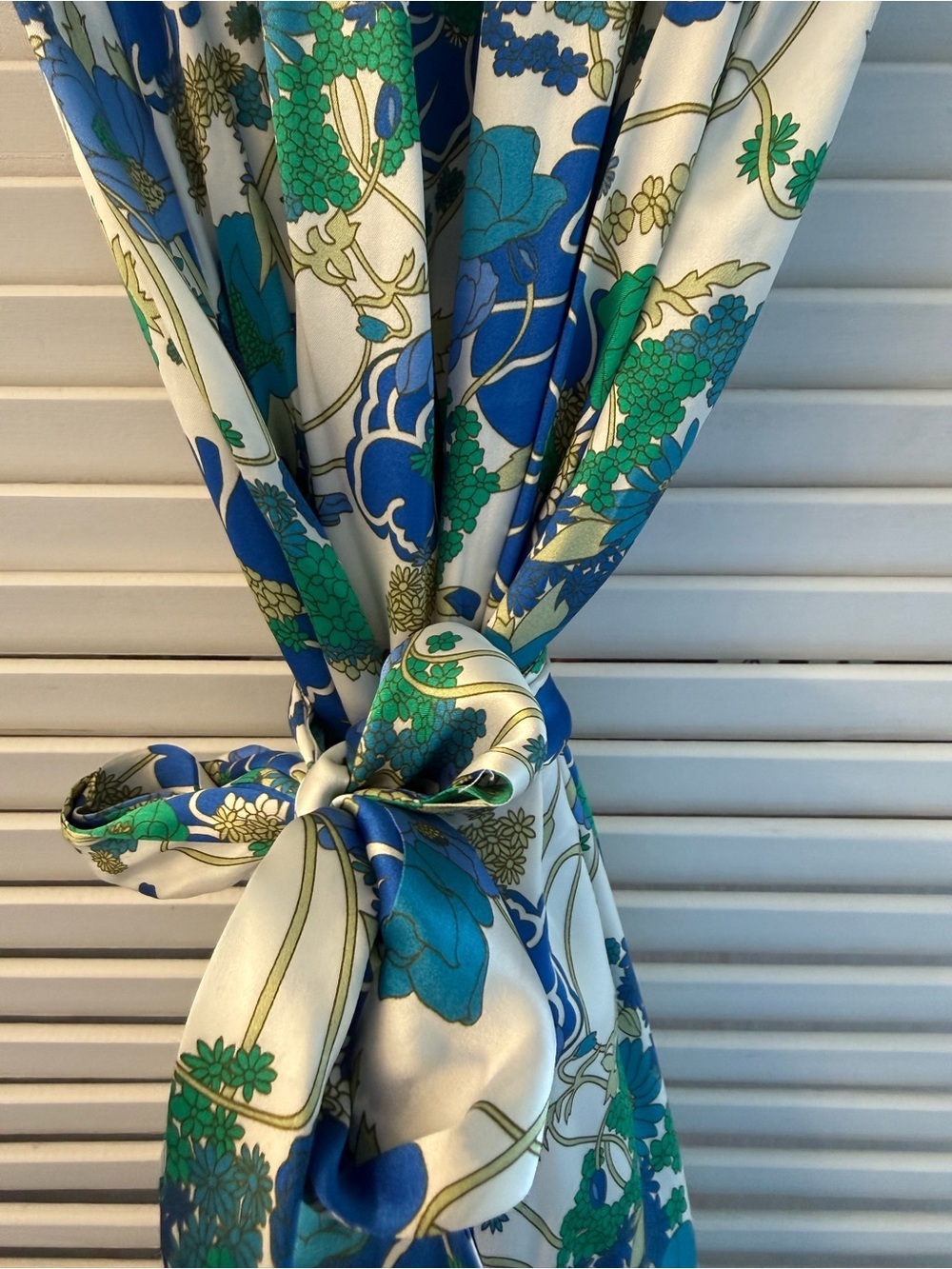 Gold Hawk Silk Dress Blue Moon Miami Print Size M - Picture 3 of 4